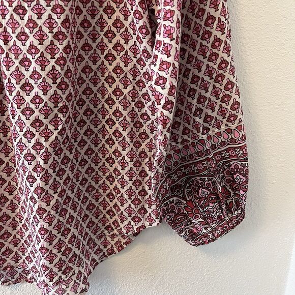 M.A.B.E Women's Blouse Size XS Cotton Viti Printed Top Whimsical Cottage Boho - Picture 5 of 15